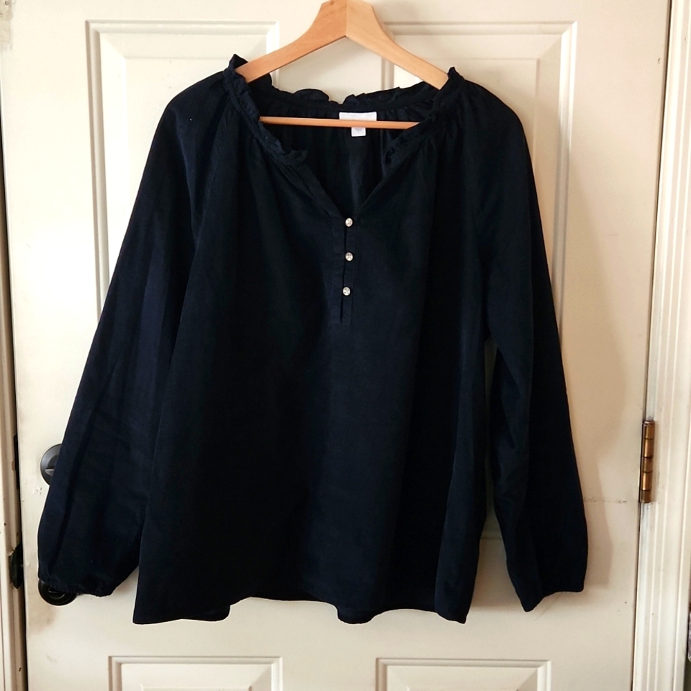 J Jill Corduroy peasant top